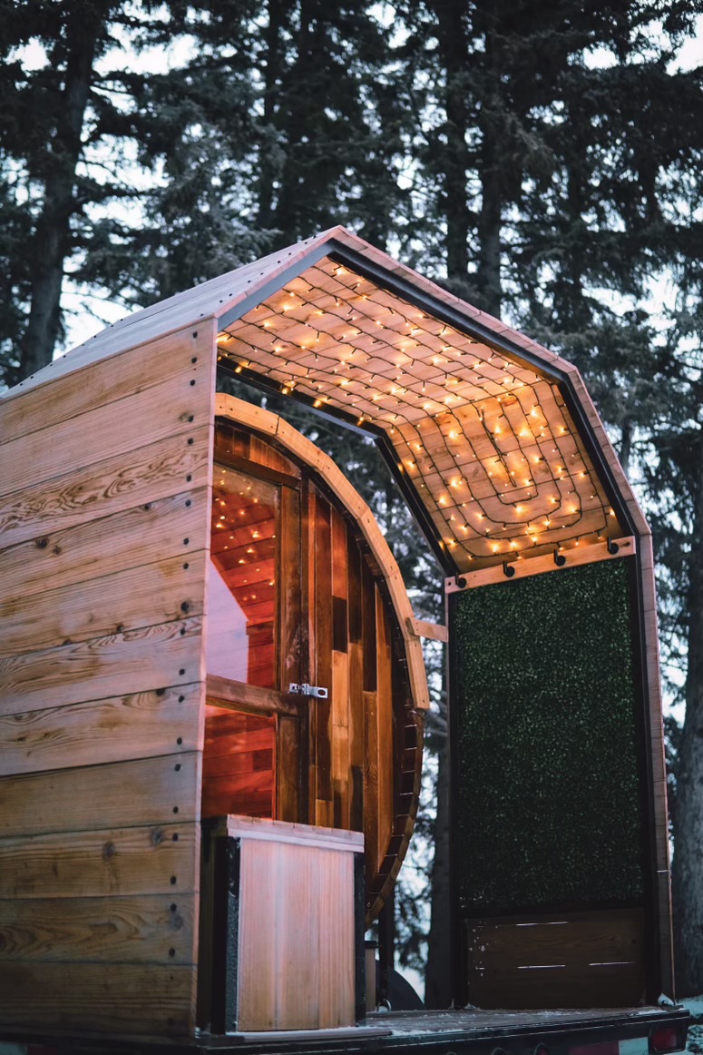 dark barrel saunas | mobile saunas near me | sauna rental | health wellness | date night | cold plunge | hot cold therapy