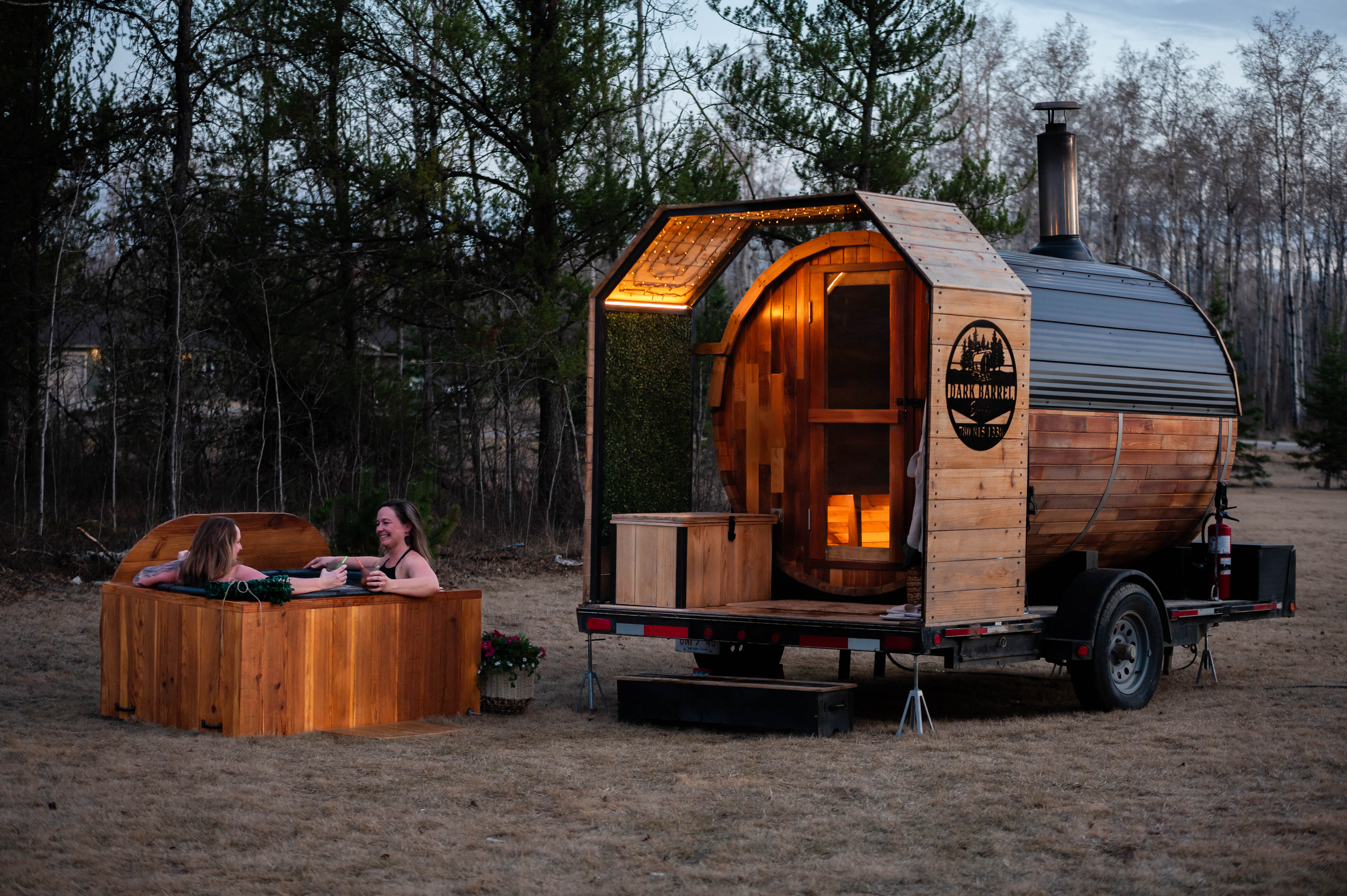 dark barrel saunas | mobile saunas near me | sauna rental | health wellness | date night | cold plunge | hot cold therapy